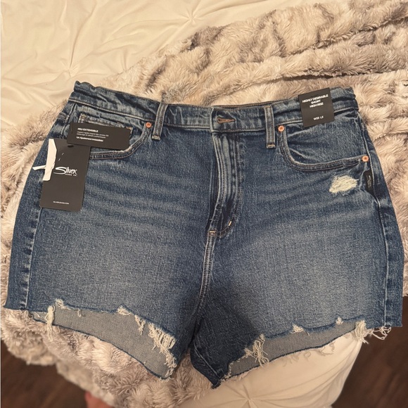 Silver Jeans Pants - Silver Jeans Blue Distressed Jean Shorts